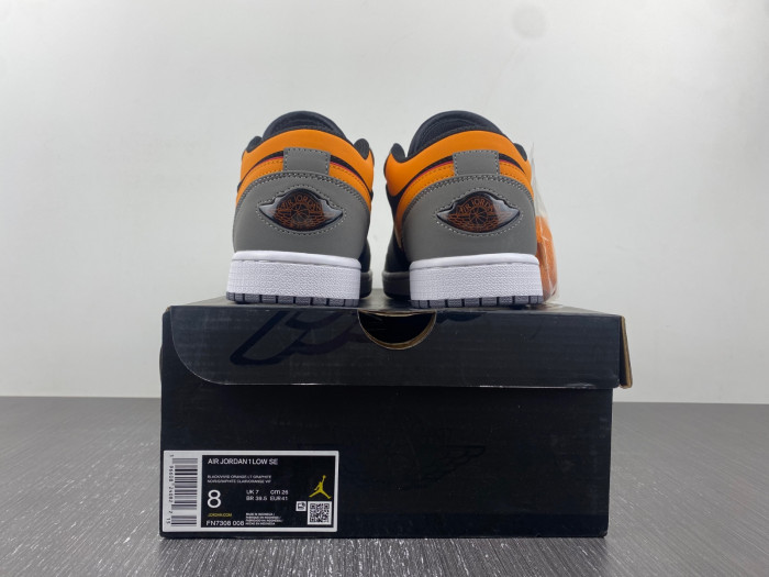 air jordan 1 low highlighted with vivid orange fn7308-008