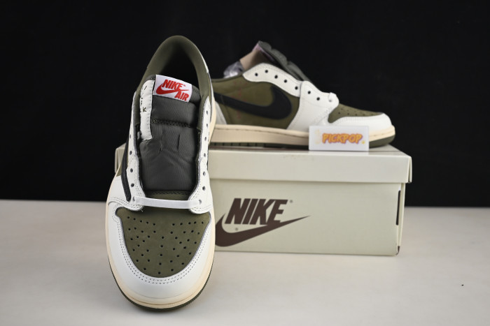 travis scott x air jordan 1 low og “medium olive” dm7866-200
