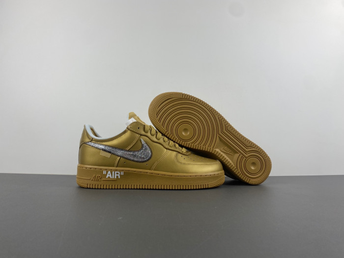 nike off-w x air force 1 low gold ao4297-800