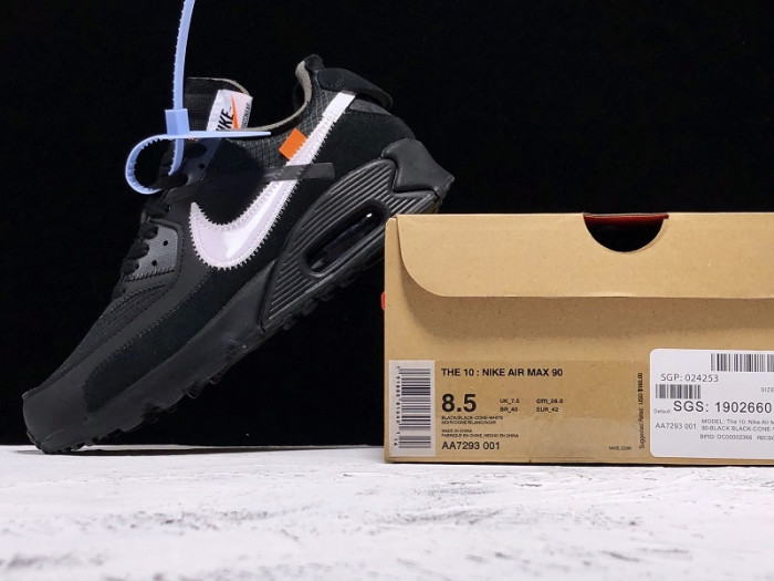 ow nike air max 90 black aa7293-001
