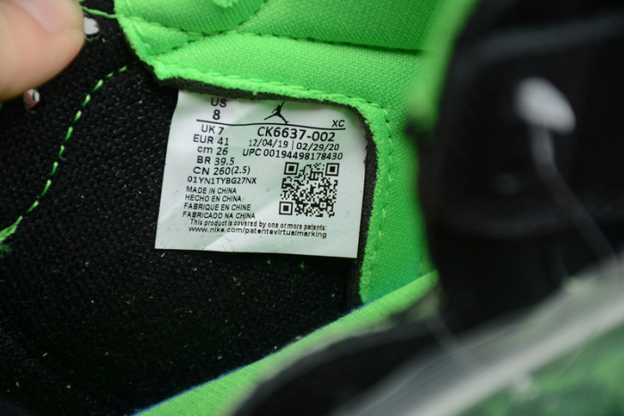 air jordan 1 high zoom “rage green” ck6637- 002