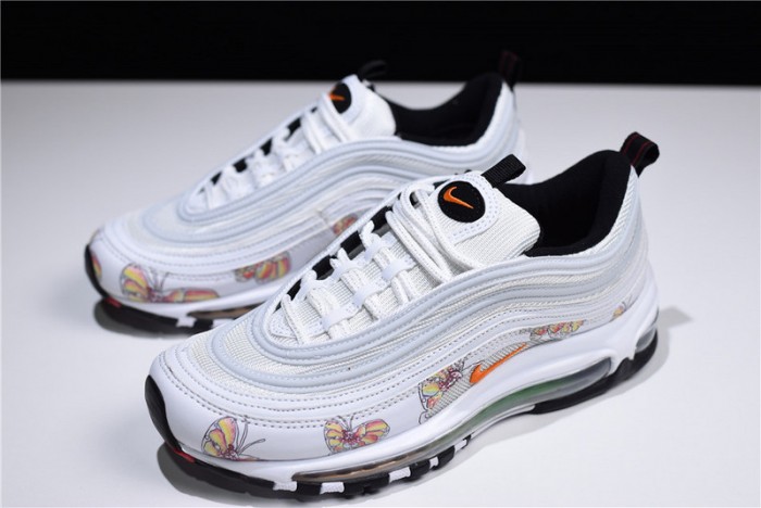 nike womens air max 97 white-orange flower 921733-101