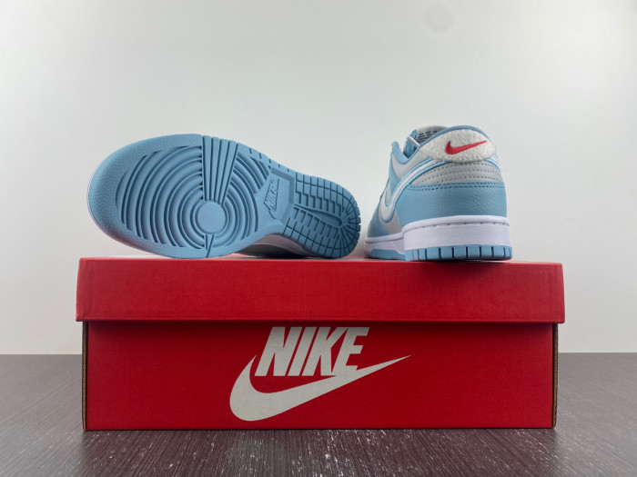 Nike Dunk Low Retro Fleece Swoosh Worn Blue FB1871-011